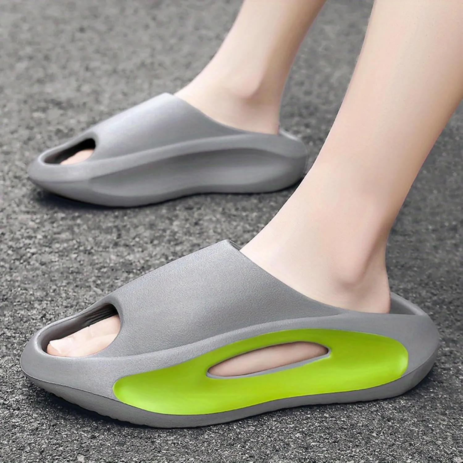 Slides Sandals for Men Women Open Toe Slide Platform Slippers Summer Anti-Slip Beach Shower Shoes Anti Collision Thick Sole