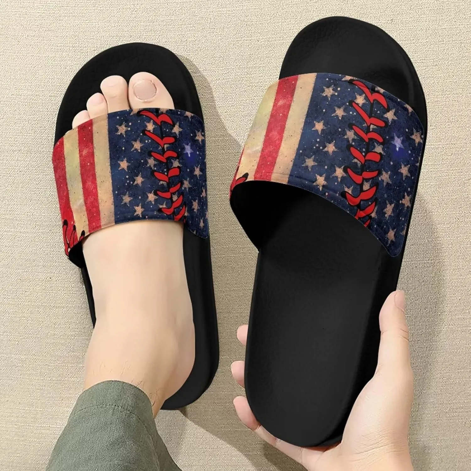 Slides Sandals for Women Slip On Flat Sandals Open Toe Comfort Beach Sandals Slippers
