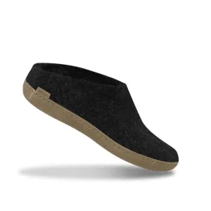 SLIP ON LEATHER SOLE CHARCOAL