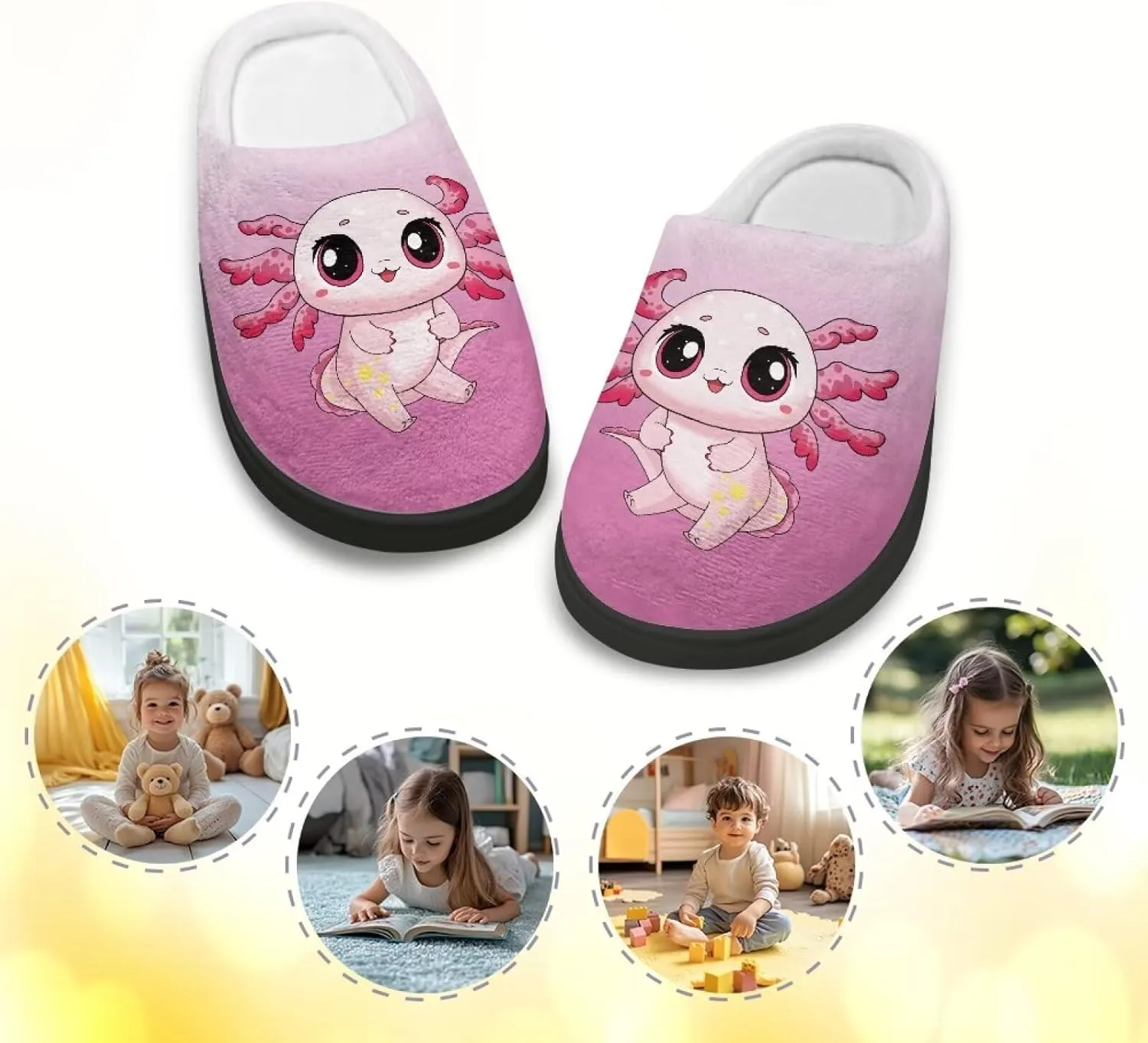 Slippers for Girls Kids Boys Size 9-15 Winter Cotton Slipper Indoor Fuzzy Slippers