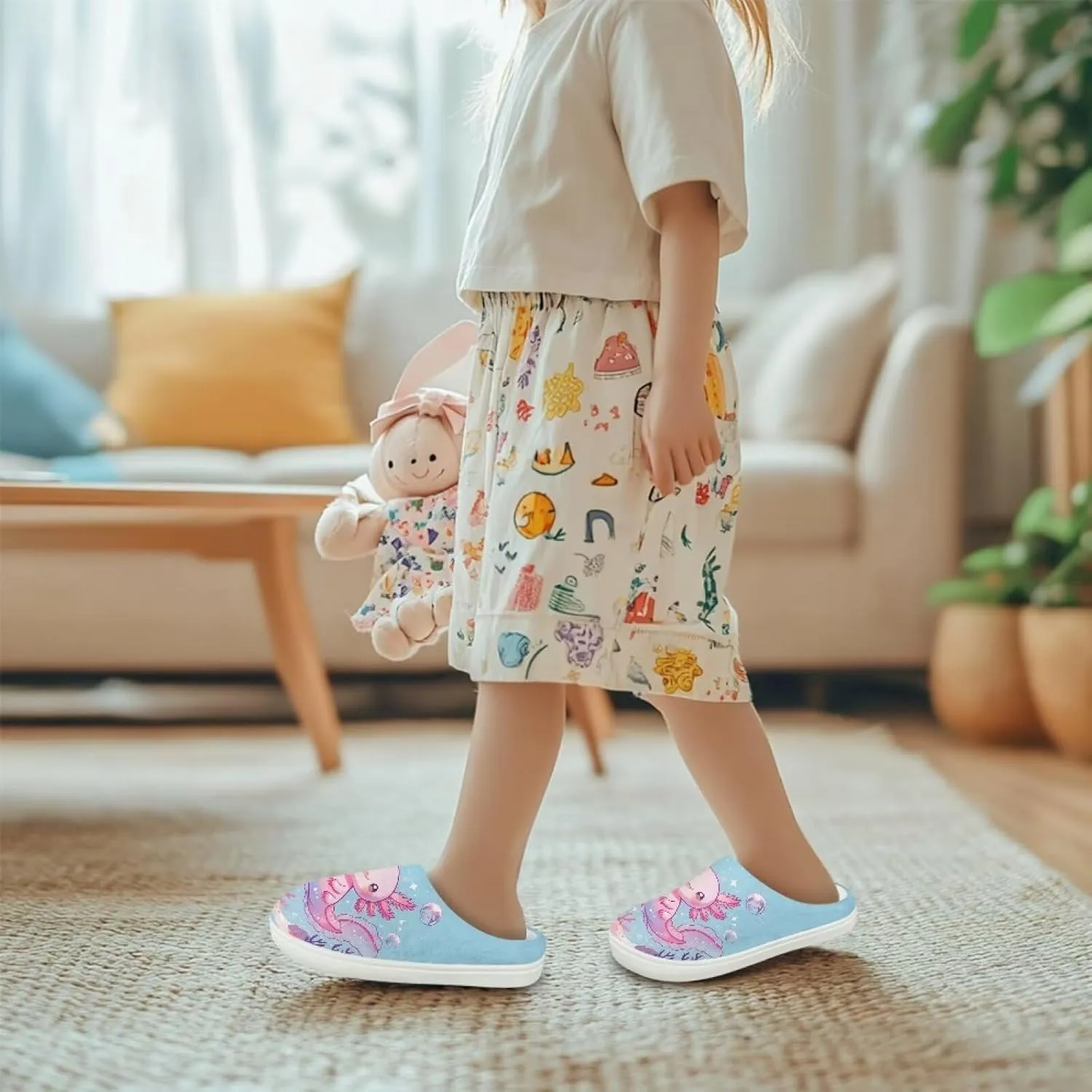 Slippers for Girls Size 9-15 Kids Indoors Outdoors Winter Slippers Fuzzy Cozy Slippers