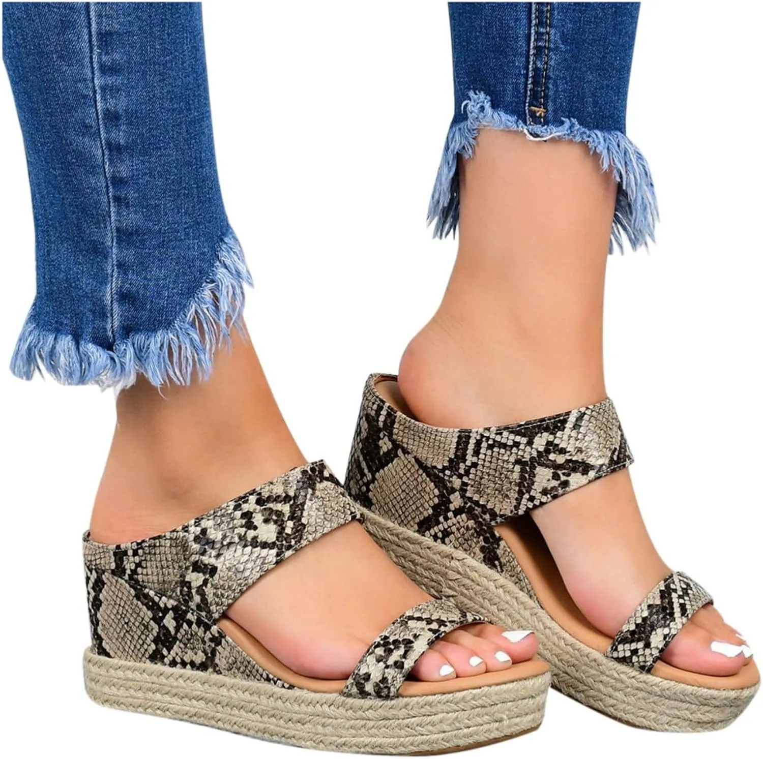 Slippers for Women Casual Open Toe Wedge Sandals Orthopedic Flatform Sandals Non Slip Quick Drying Shower Slides Bathroom Sandal Slip On Indoor Outdoor