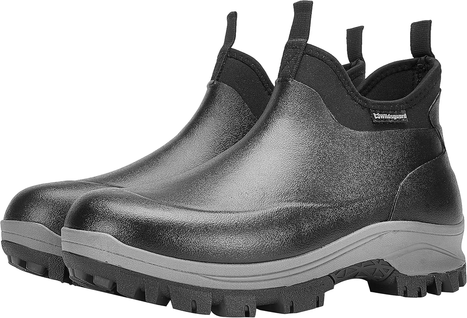 Sludgy 6" 4mm Black | Insulated Waterproof Rubber Ankle Waterproof Shoes for Rain and Mud, Fishing, Hunting