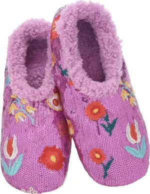 Snoozies Sequin Slippers for Women - Fancy Glitters, Comfy and Cozy Sparkly Non-Slip Womens Slippers Socks