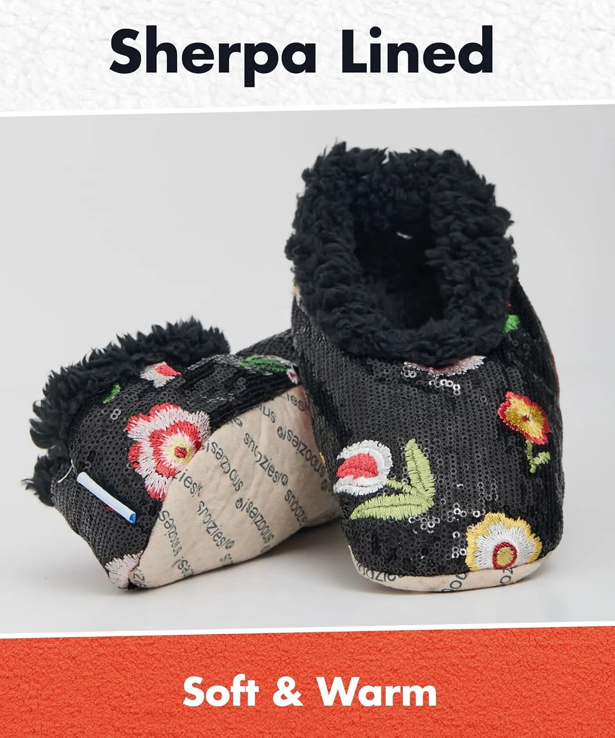 Snoozies Sequin Slippers for Women - Fancy Glitters, Comfy and Cozy Sparkly Non-Slip Womens Slippers Socks
