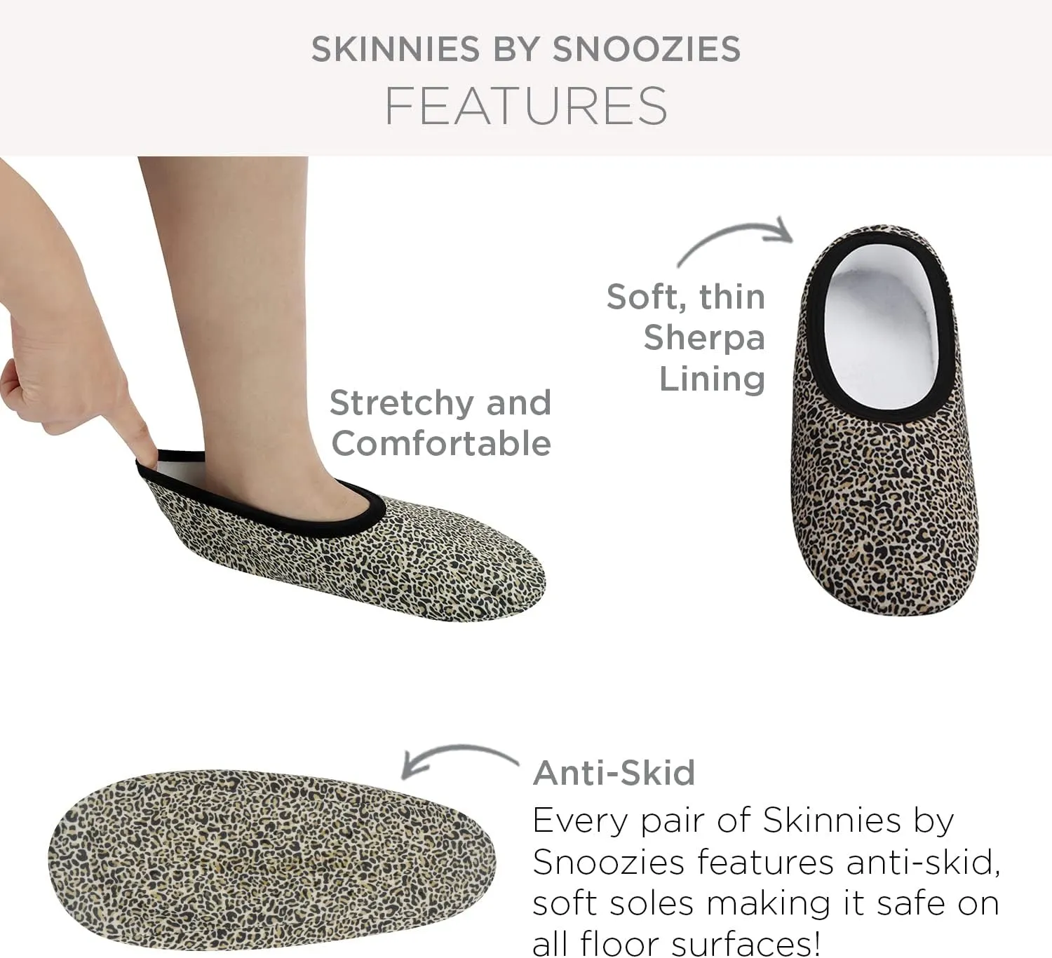 Snoozies Skinnies Slipper Socks Cozy, Foldable Slippers for Women, Non Slip Socks for Travel & Indoors - Bright Daisy