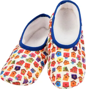 Snoozies Skinnies Slipper Socks Cozy, Foldable Slippers for Women, Non Slip Socks for Travel & Indoors - Bright Daisy