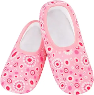 Snoozies Skinnies slipper socks for Women - Non-Slip slipper socks Lightweight Soft Sherpa Lining - Foldable