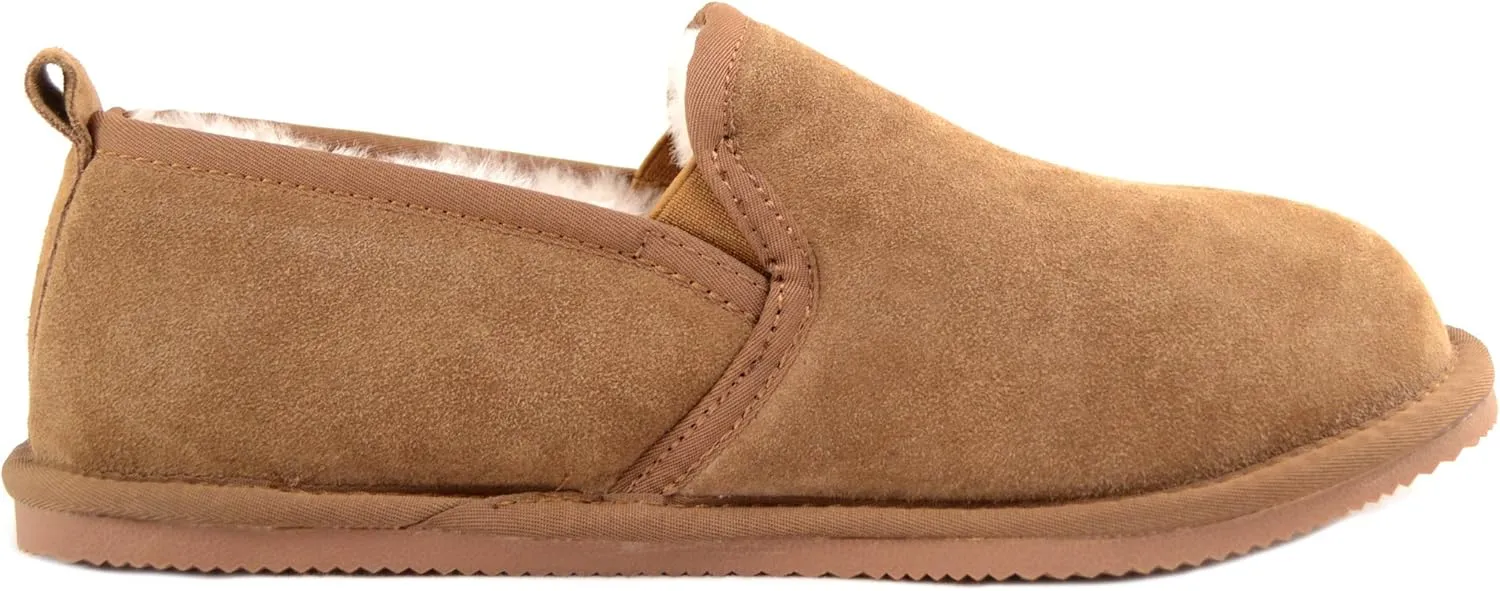 SNUGRUGS Mens Luxury Sheepskin Slipper with Light Weight Flexible Sole