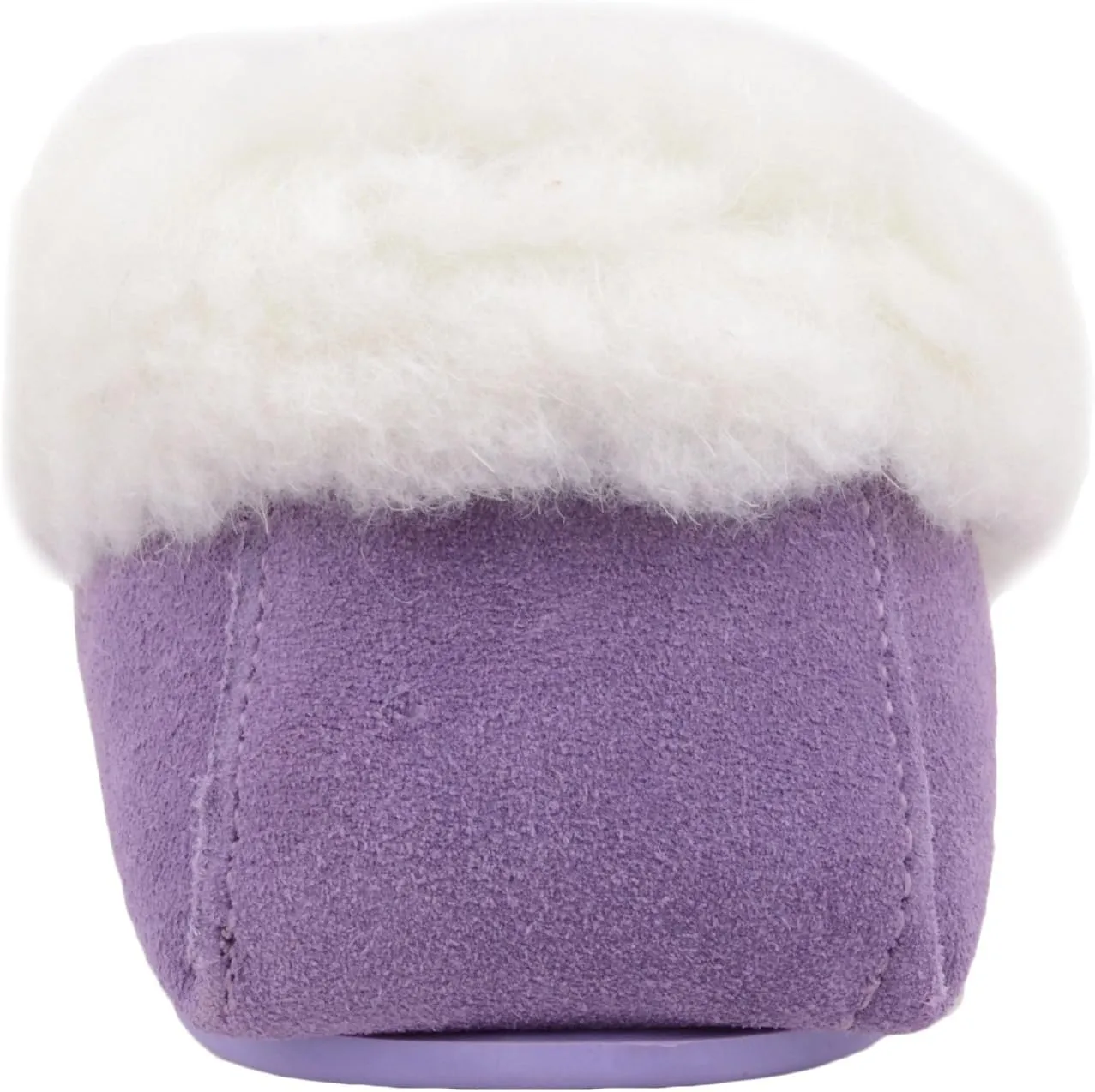 SNUGRUGS Womens Luxury Lambswool Suede Moccasin Slipper with Wool Cuff & Rubber Sole