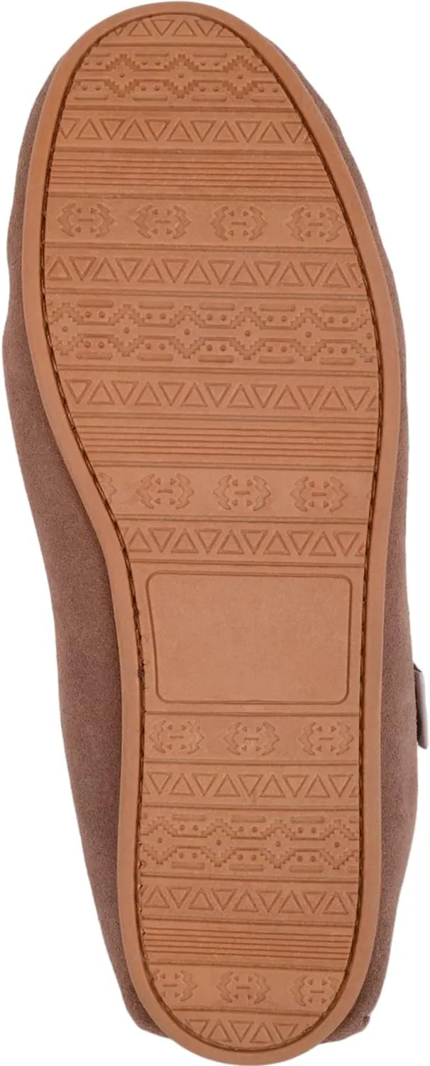 SNUGRUGS Womens Luxury Lambswool Suede Moccasin/Slipper with Rubber Sole