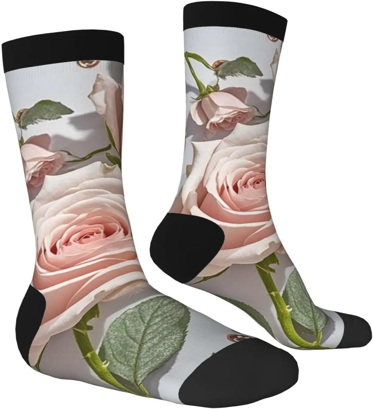 Socks for Women Men Breathable Moisture Wicking Boot Socks Blush Pink Rose Gold Warm Calf Socks