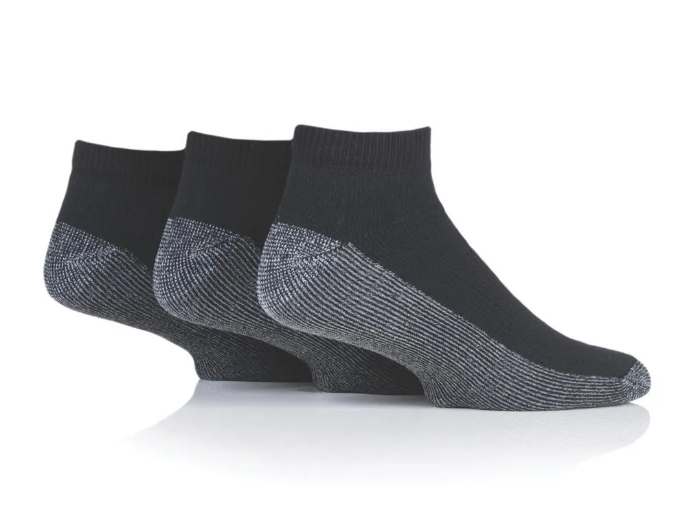 SockShop  Heavy Duty Safety Trainer Socks Black Size 6-11 4 Pairs