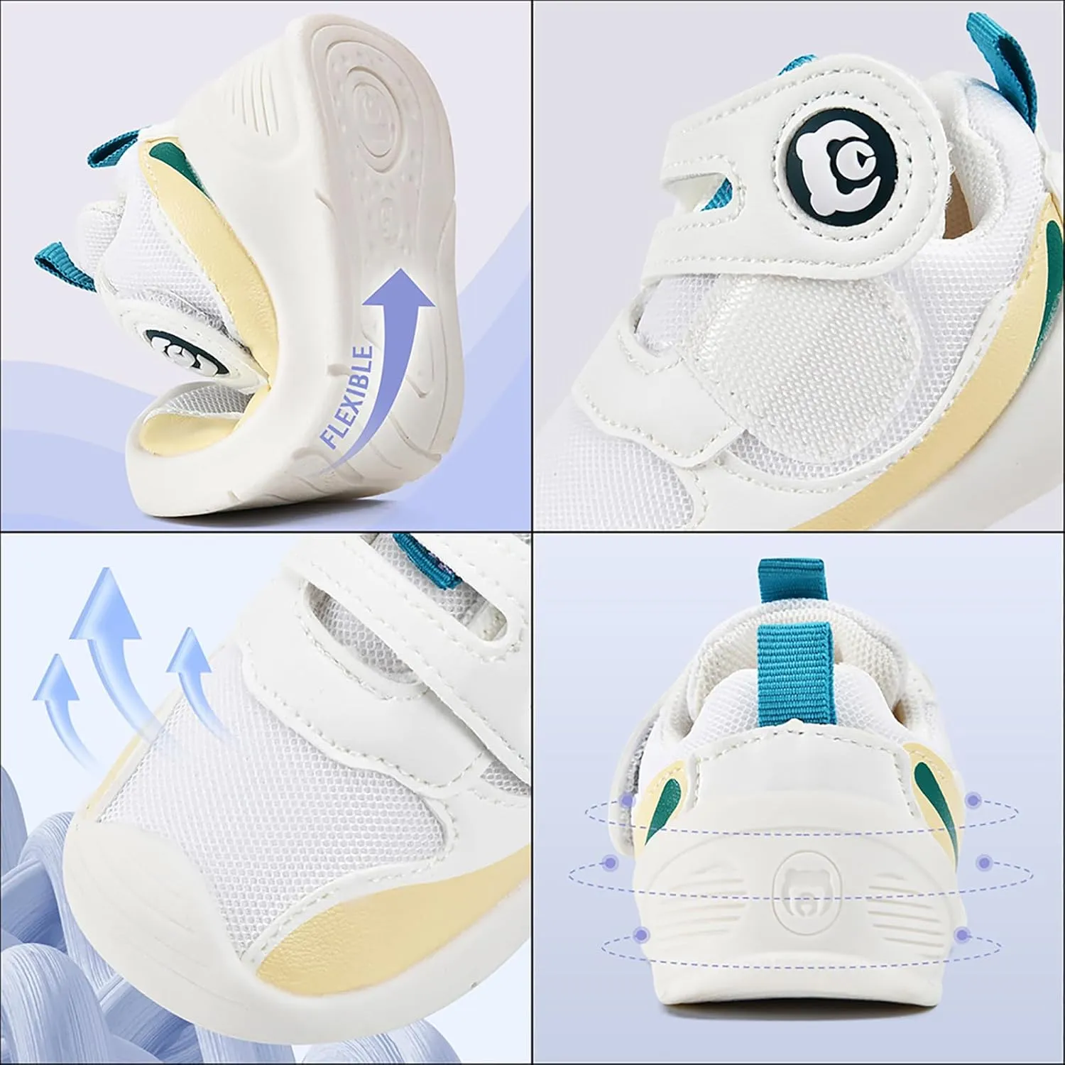 SOFMUO Baby Shoes Trainers Infant Girls Boys Breathable Outdoor Sneakers Toddler First Walkers Little Kids Tennis Walking Shoe 1-4 Years