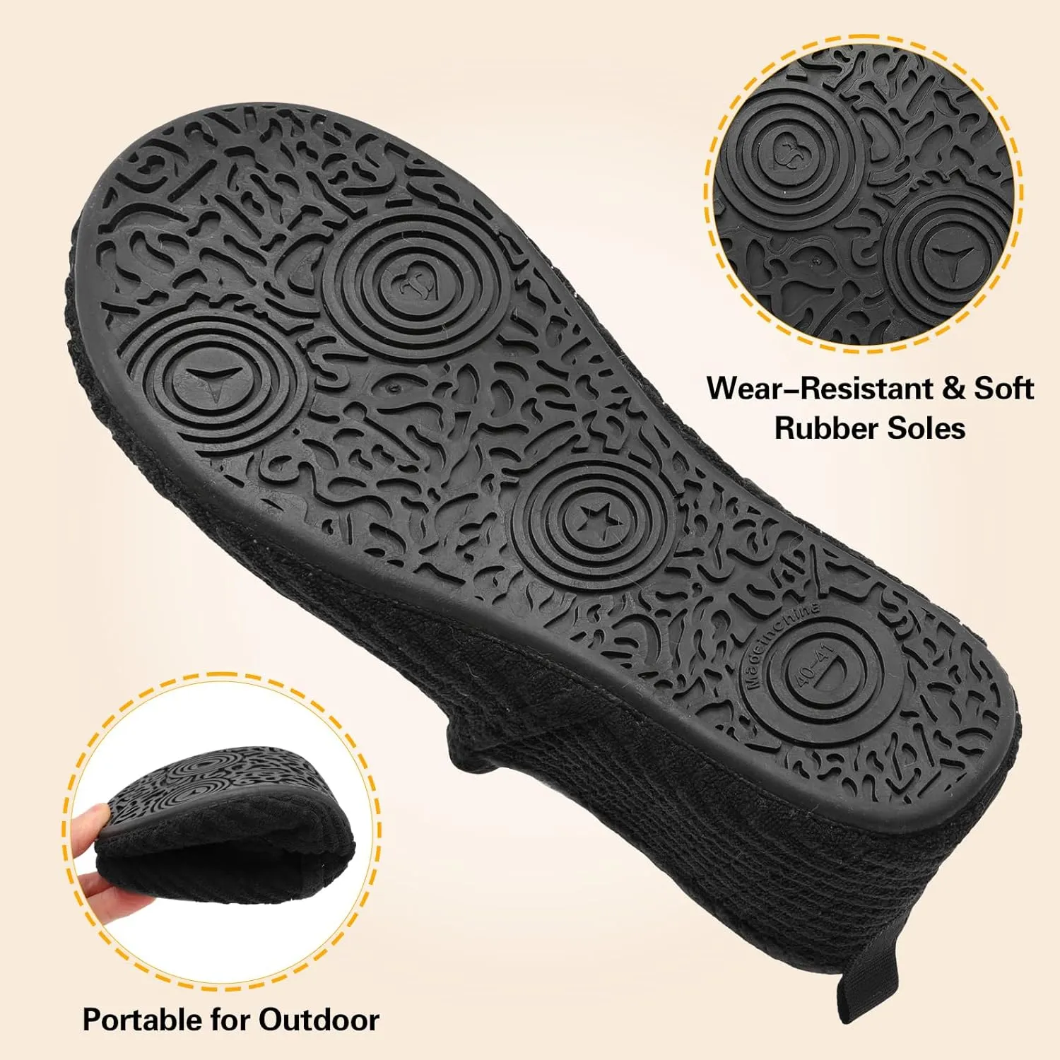 Spesoul Slippers for Women Men Furry Indoor House Shoes Soft Rubber Sole Slipper Socks Slip On House Slippers for Bedroom Home Office Travel Yoga