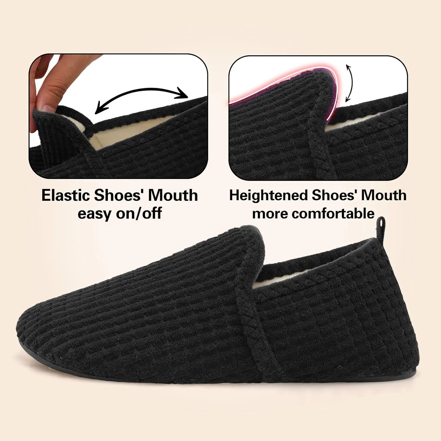 Spesoul Slippers for Women Men Furry Indoor House Shoes Soft Rubber Sole Slipper Socks Slip On House Slippers for Bedroom Home Office Travel Yoga