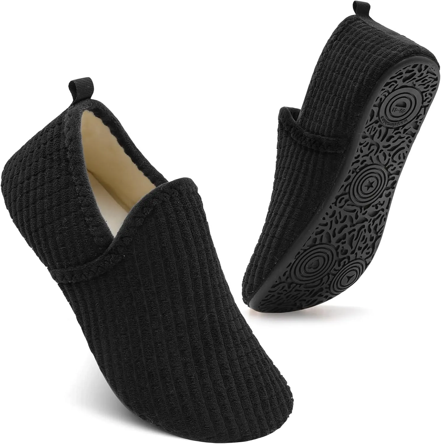 Spesoul Slippers for Women Men Furry Indoor House Shoes Soft Rubber Sole Slipper Socks Slip On House Slippers for Bedroom Home Office Travel Yoga
