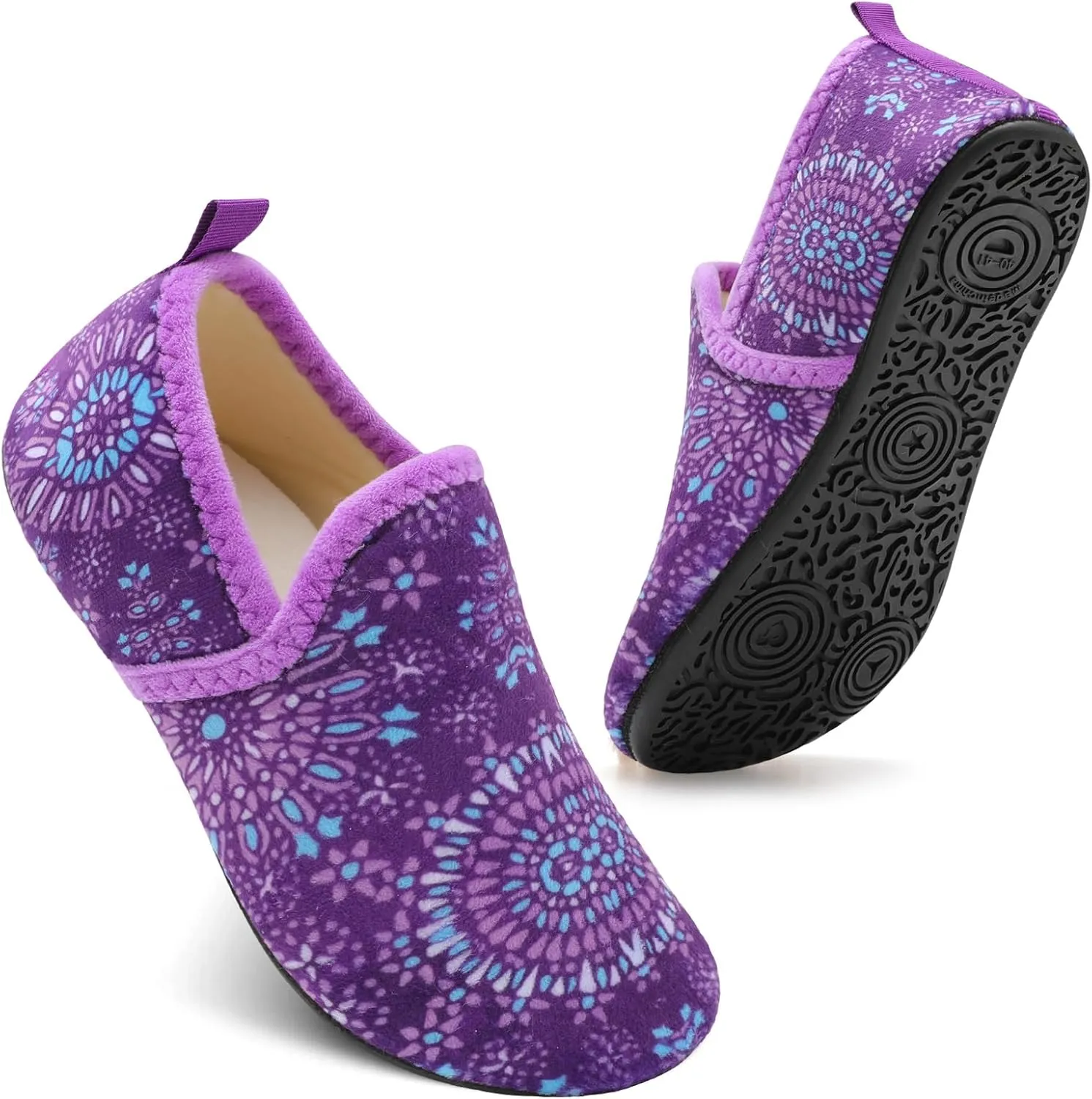 Spesoul Slippers for Women Men Furry Indoor House Shoes Soft Rubber Sole Slipper Socks Slip On House Slippers for Bedroom Home Office Travel Yoga