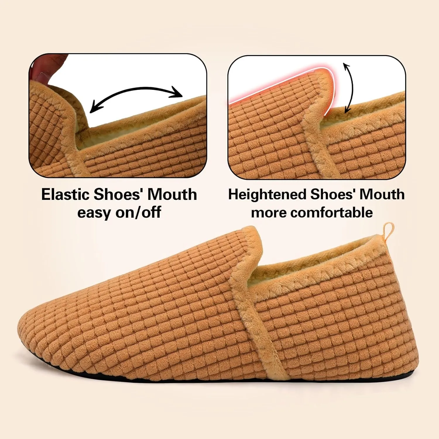 Spesoul Slippers for Women Men Furry Indoor House Shoes Soft Rubber Sole Slipper Socks Slip On House Slippers for Bedroom Home Office Travel Yoga