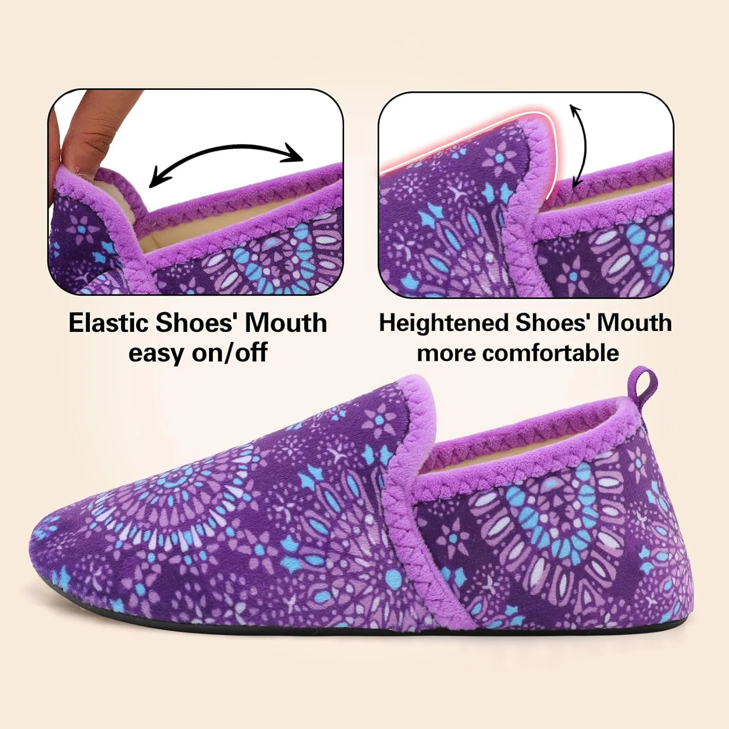 Spesoul Slippers for Women Men Furry Indoor House Shoes Soft Rubber Sole Slipper Socks Slip On House Slippers for Bedroom Home Office Travel Yoga