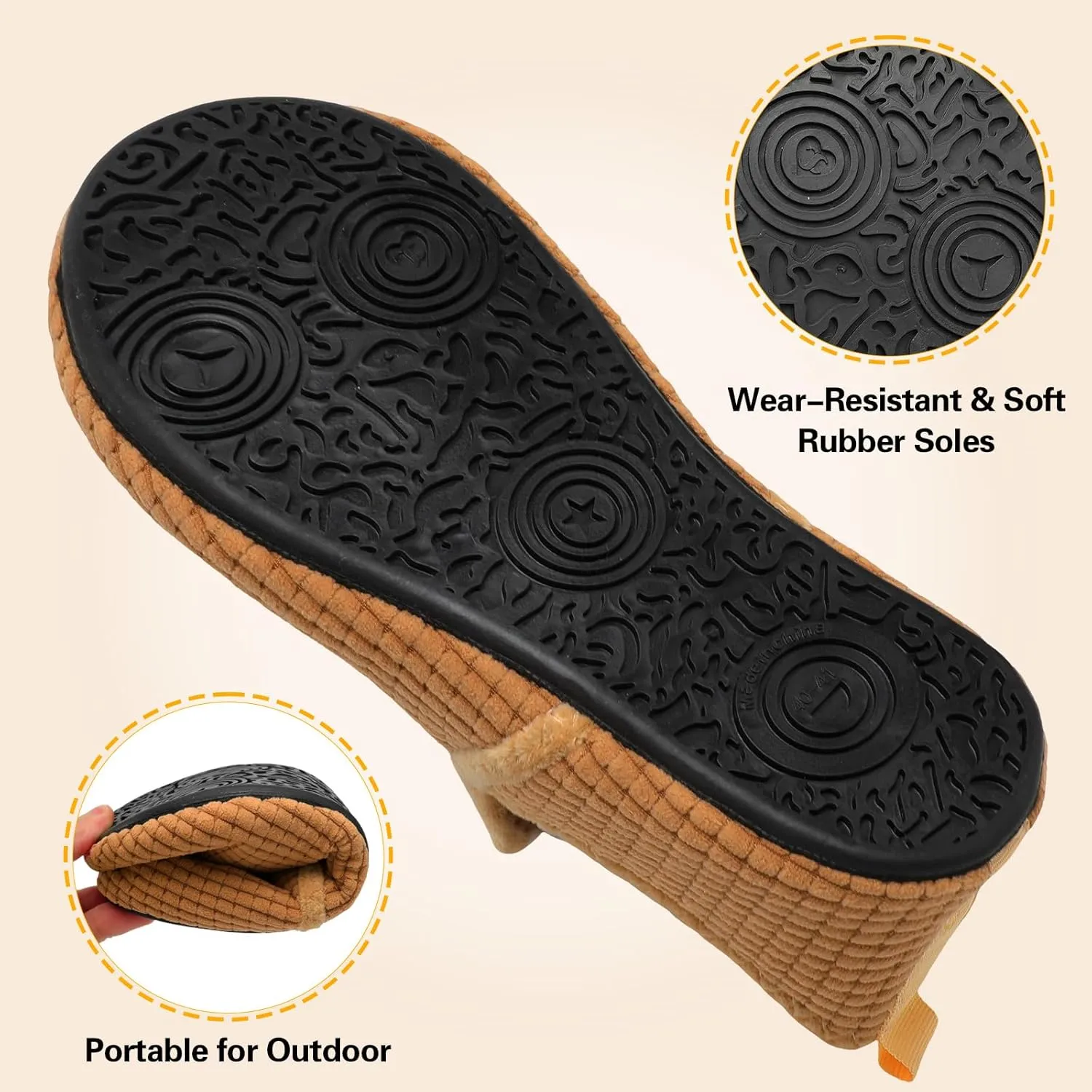 Spesoul Slippers for Women Men Furry Indoor House Shoes Soft Rubber Sole Slipper Socks Slip On House Slippers for Bedroom Home Office Travel Yoga