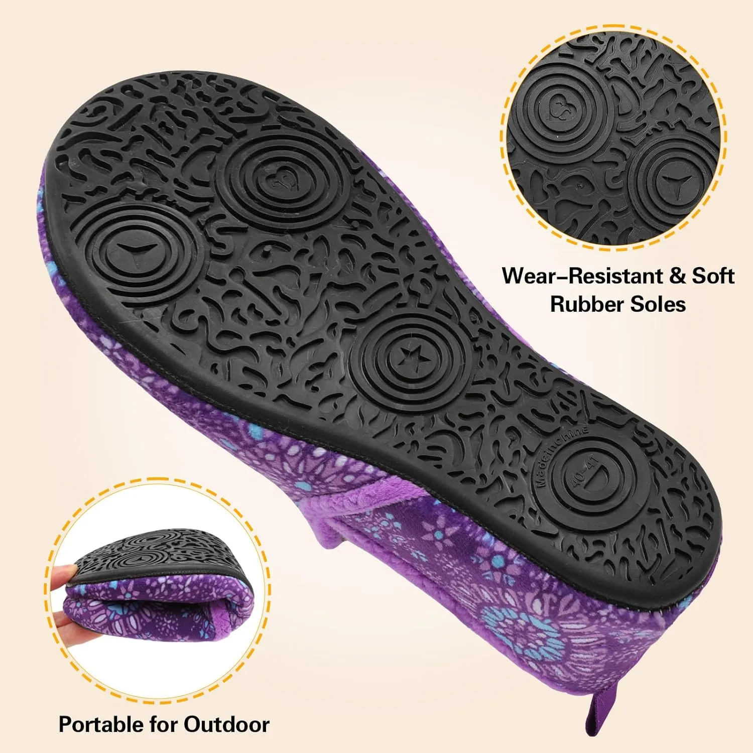 Spesoul Slippers for Women Men Furry Indoor House Shoes Soft Rubber Sole Slipper Socks Slip On House Slippers for Bedroom Home Office Travel Yoga