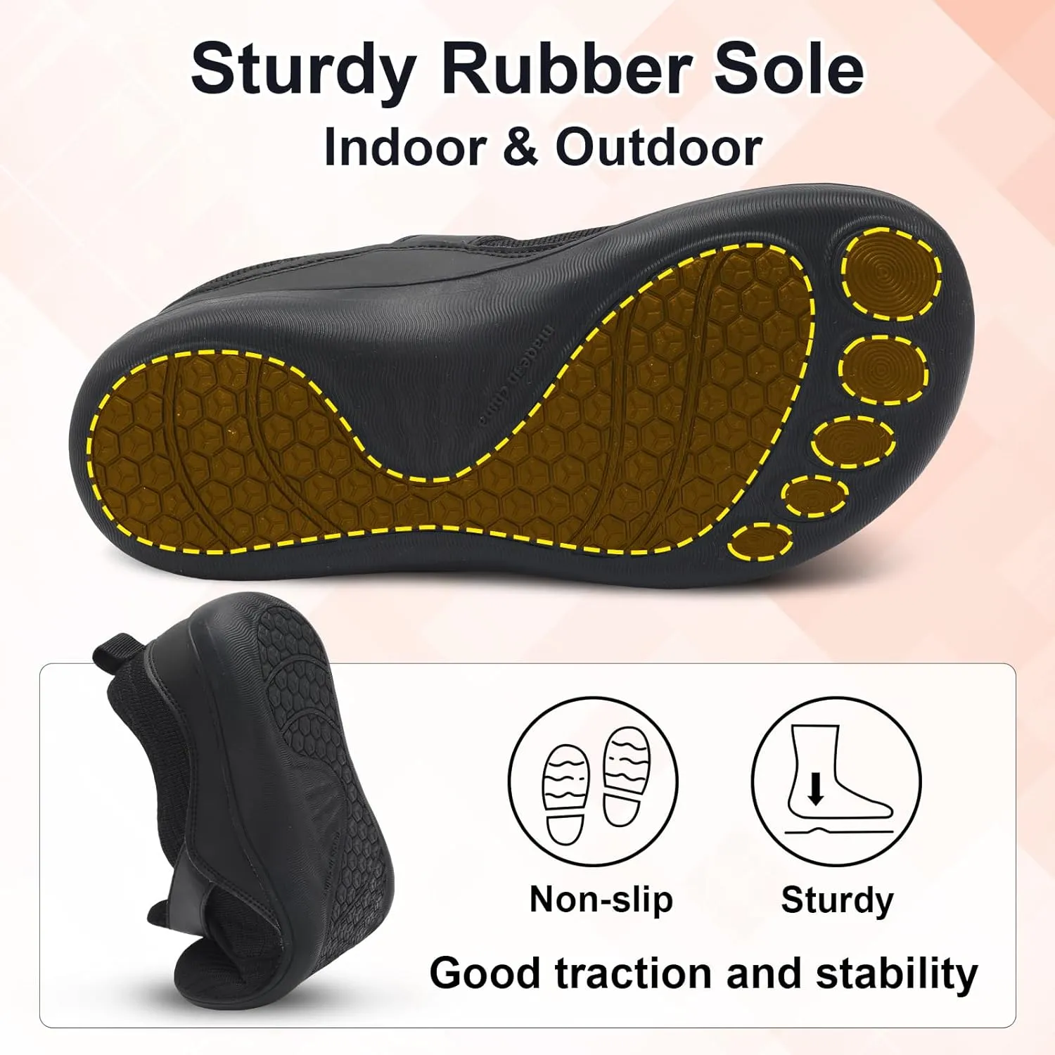 Spesoul Wide Womens Walking Shoes Adjustable Diabetic Shoes Breathable Zero Drop Barefoot Shoe Neuropathy Edema Nursing Shoe Wide Width Sneakers