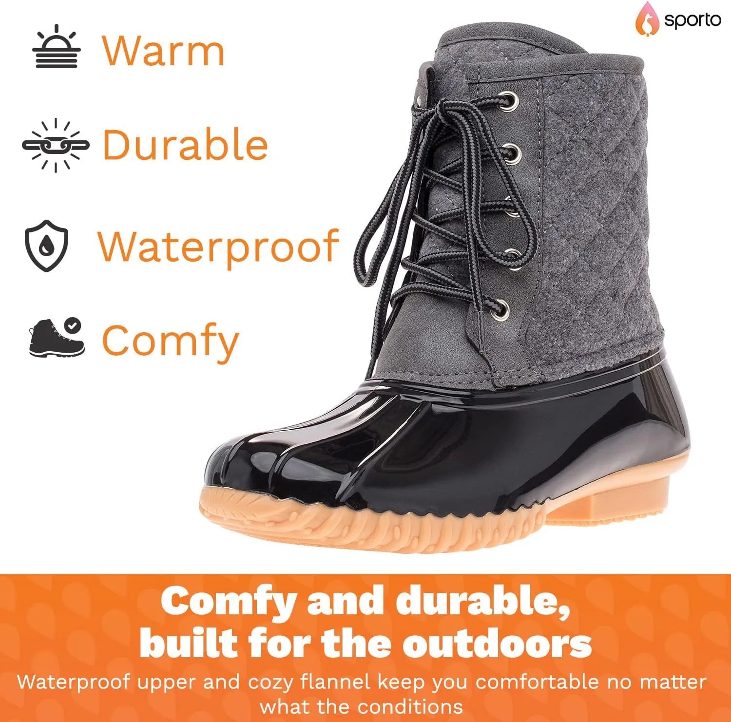 sporto Women's Delanie Waterproof Winter Duck Boot