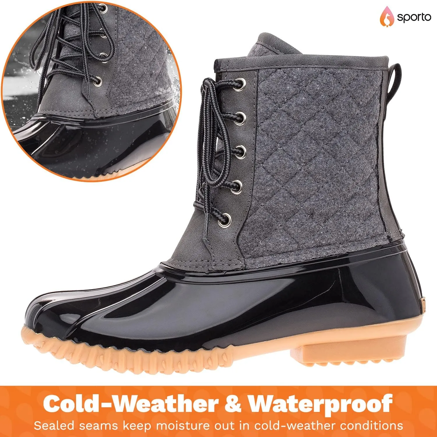 sporto Women's Delanie Waterproof Winter Duck Boot