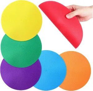 Spot Markers for Classroom Sports 6 Pack Flat Cones Non-Slip Floor Markers Bright Colors for Gym