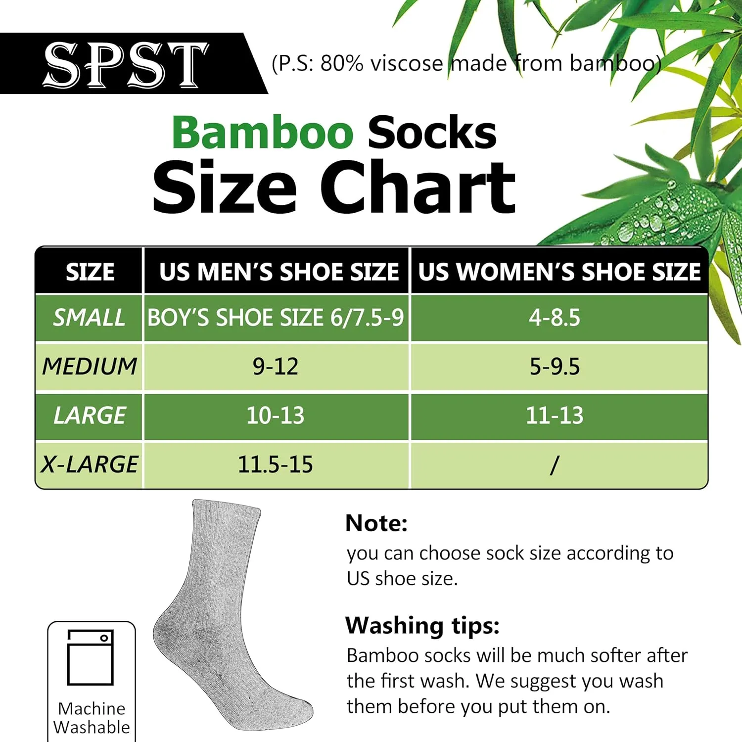 SPST Viscose Bamboo Socks, Women Men Moisture Wicking Cushioned Breathable Soft Ankle/Crew Running Hiking Seamless Socks