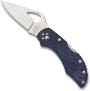 Spyderco Byrd Robin 2 Lightweight Knife Handle with 2.40" Stainless Steel Blade and Blue Non-Slip FRN Handle - PlainEdge - BY10PBL2