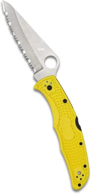Spyderco Pacific Salt 2 Lightweight Knife with 3.78" Corrosion Resistant H-1 Steel Blade and Black Non-Slip FRN Handle
