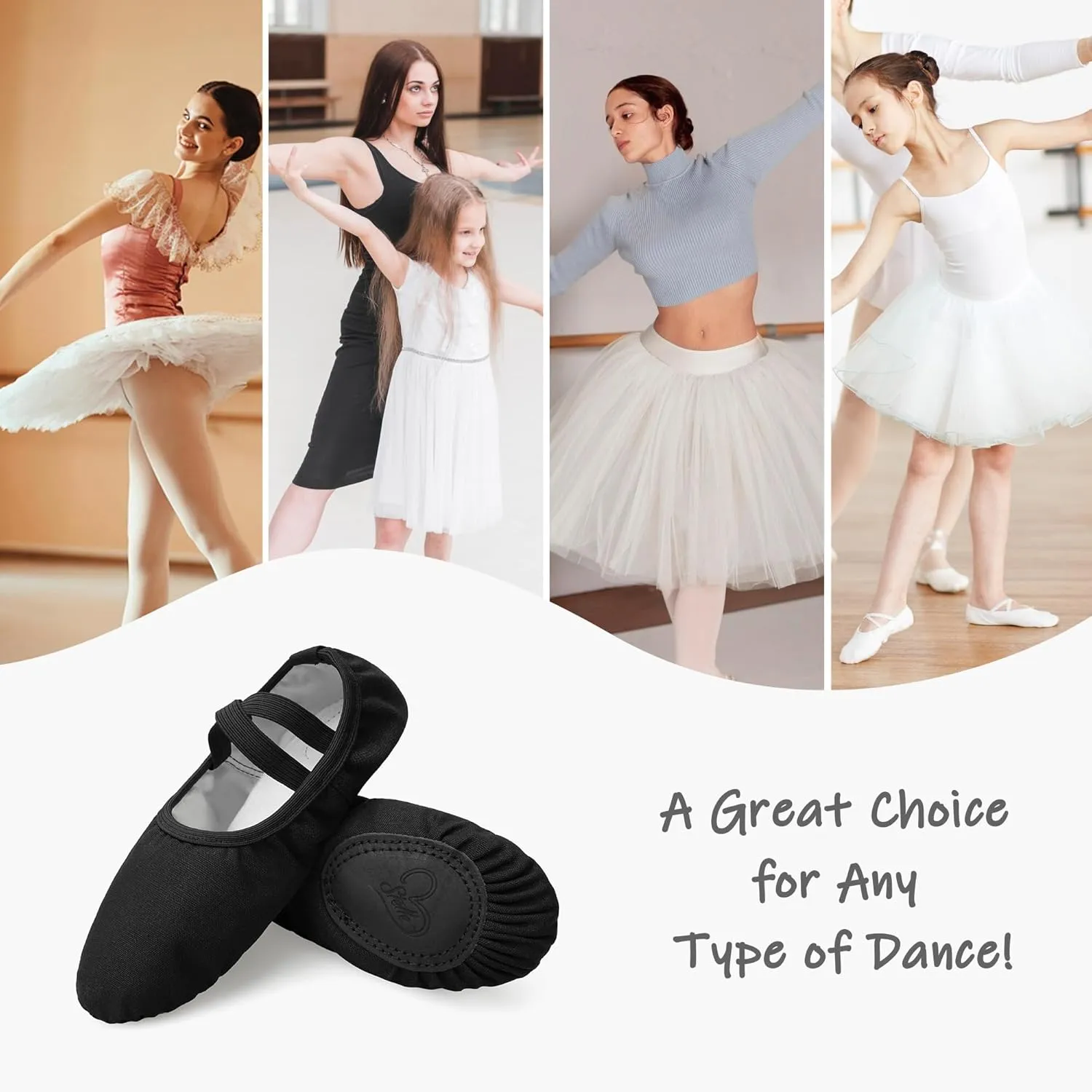 Stelle Ballet Shoes for Women Girls Canvas Ballet Slipper Dance Shoes Yoga Shoes