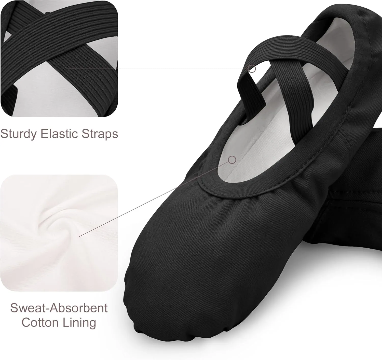 Stelle Women Ballet Shoes Highly Stretch Canvas Dance Slipper Yoga Shoes for Girls/Adults
