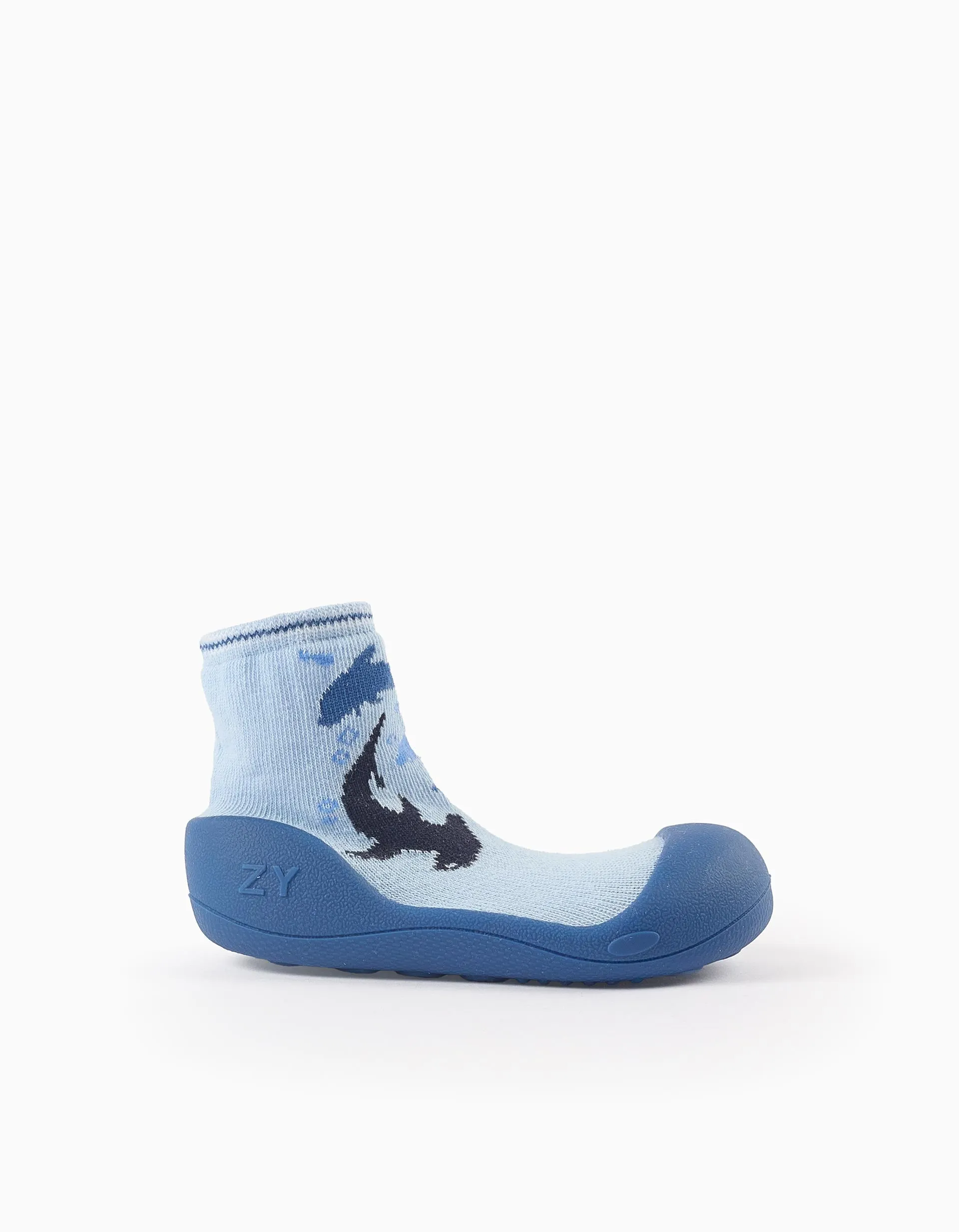 Steppies High Socks-Slippers for Baby Boys 'Sharks', Blue