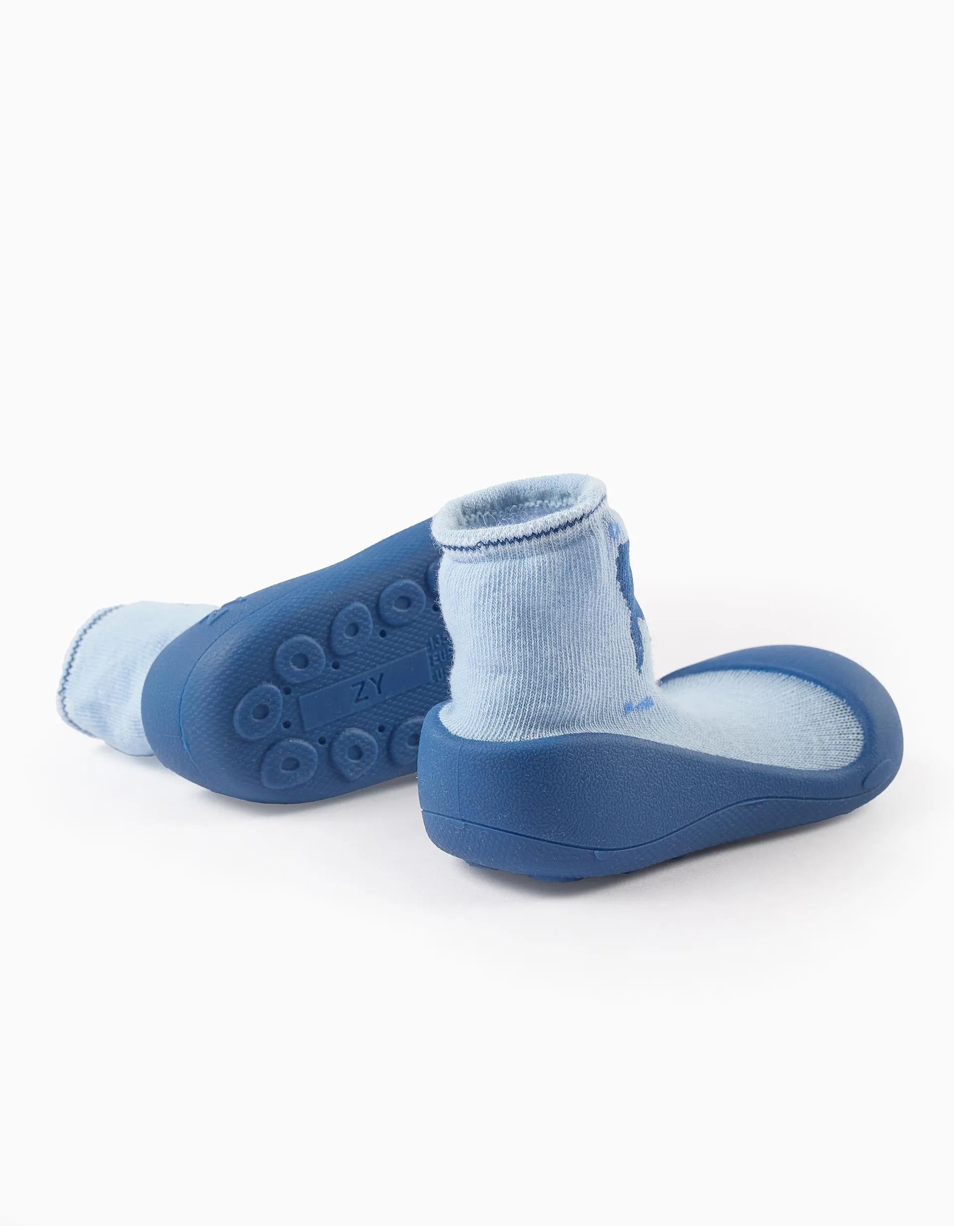 Steppies High Socks-Slippers for Baby Boys 'Sharks', Blue