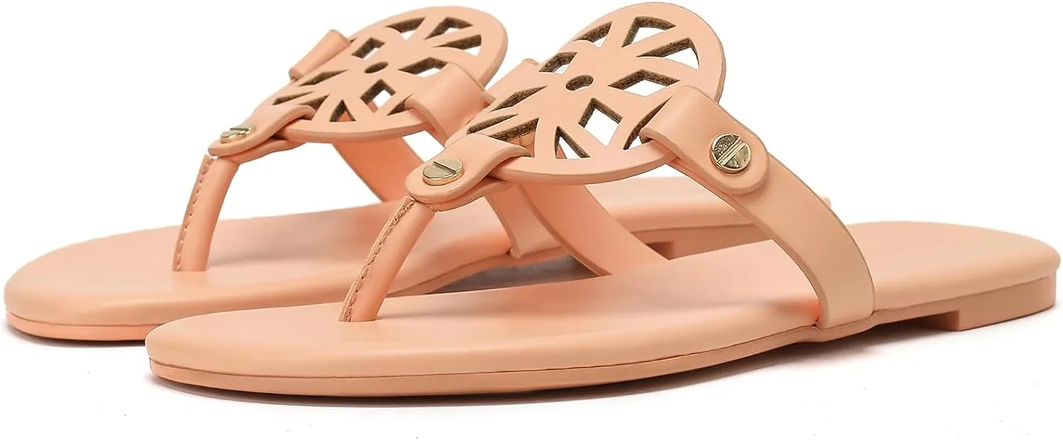 Stratuxx Kaze Flip Flops for Women with Memory Foam, Women's Flat Sandals Dressy Slide Sandals Comfortable Slippers for Women