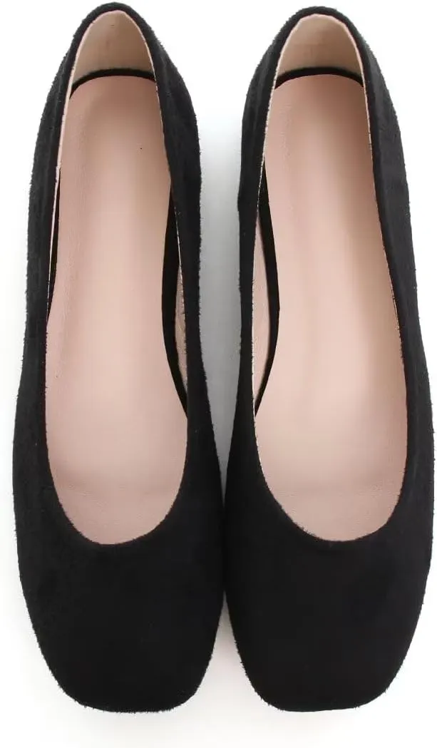 Stunner Women's Comfortable Slip On Ballet Shoes Square Toe Dress Flats Soft Walking Flats
