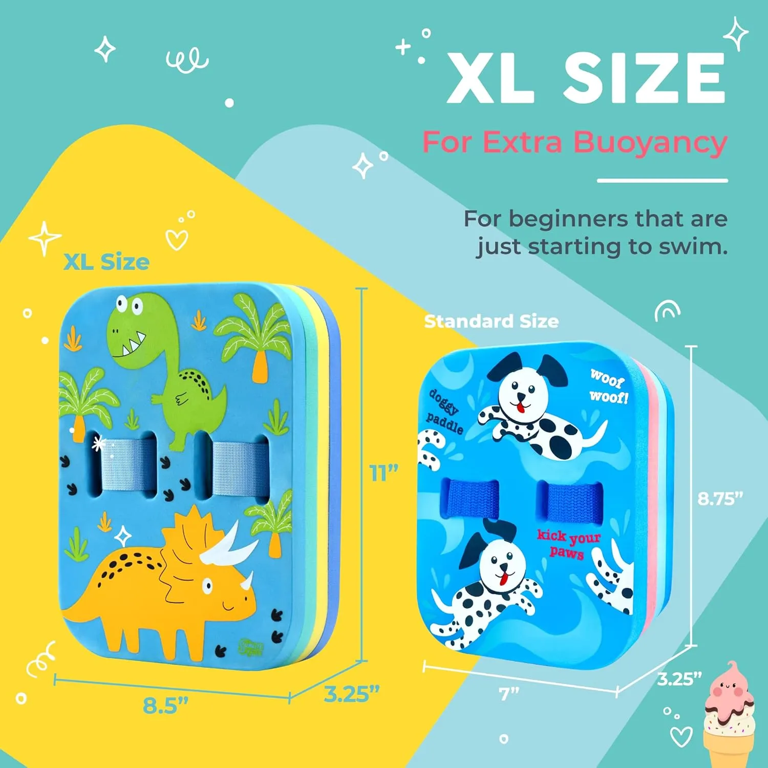 Sunlite Sports Back Float Swim Trainer with Adjustable Belt, Floatie with Multiple Layers, for Kids Children Toddler Swimming Safety