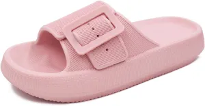 SUSHAN Women Pillow Sandals with Soft Thick Sole Cloud Slides Bathroom Non-Slip Shower Shoes House Slippers