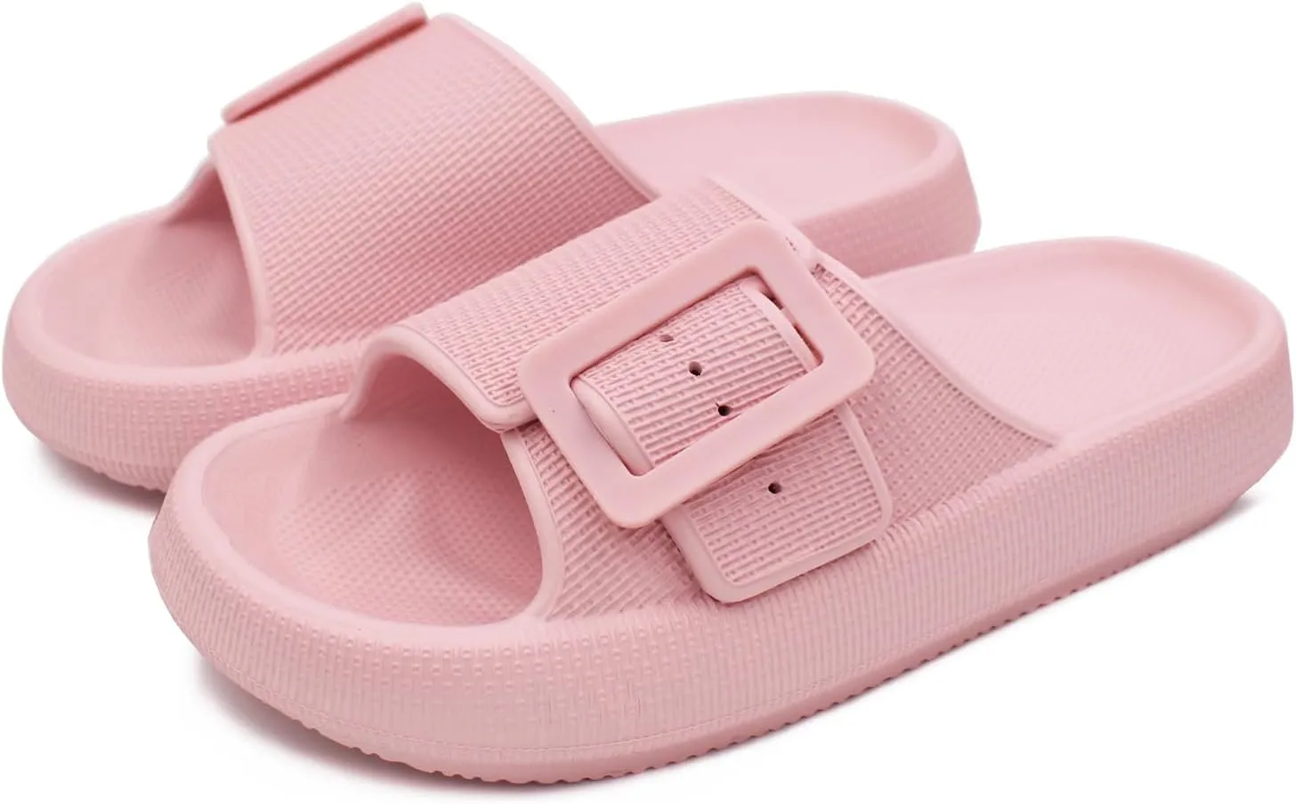 SUSHAN Women Pillow Sandals with Soft Thick Sole Cloud Slides Bathroom Non-Slip Shower Shoes House Slippers
