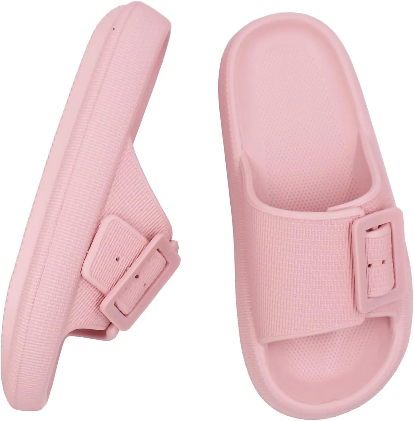 SUSHAN Women Pillow Sandals with Soft Thick Sole Cloud Slides Bathroom Non-Slip Shower Shoes House Slippers