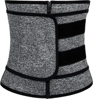 Sweat Waist Trainer,Neoprene Workout Waist Trainer for Women Back Support, Double coverage Waisttrainer for Women Lower Belly Fat Help Sweating (Grey)