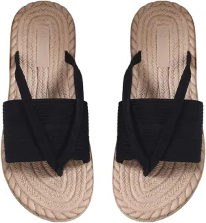 SweatyRocks Women's Woven Thong Sandals Open Toe Slip on Corduroy Vacation Flip Flops