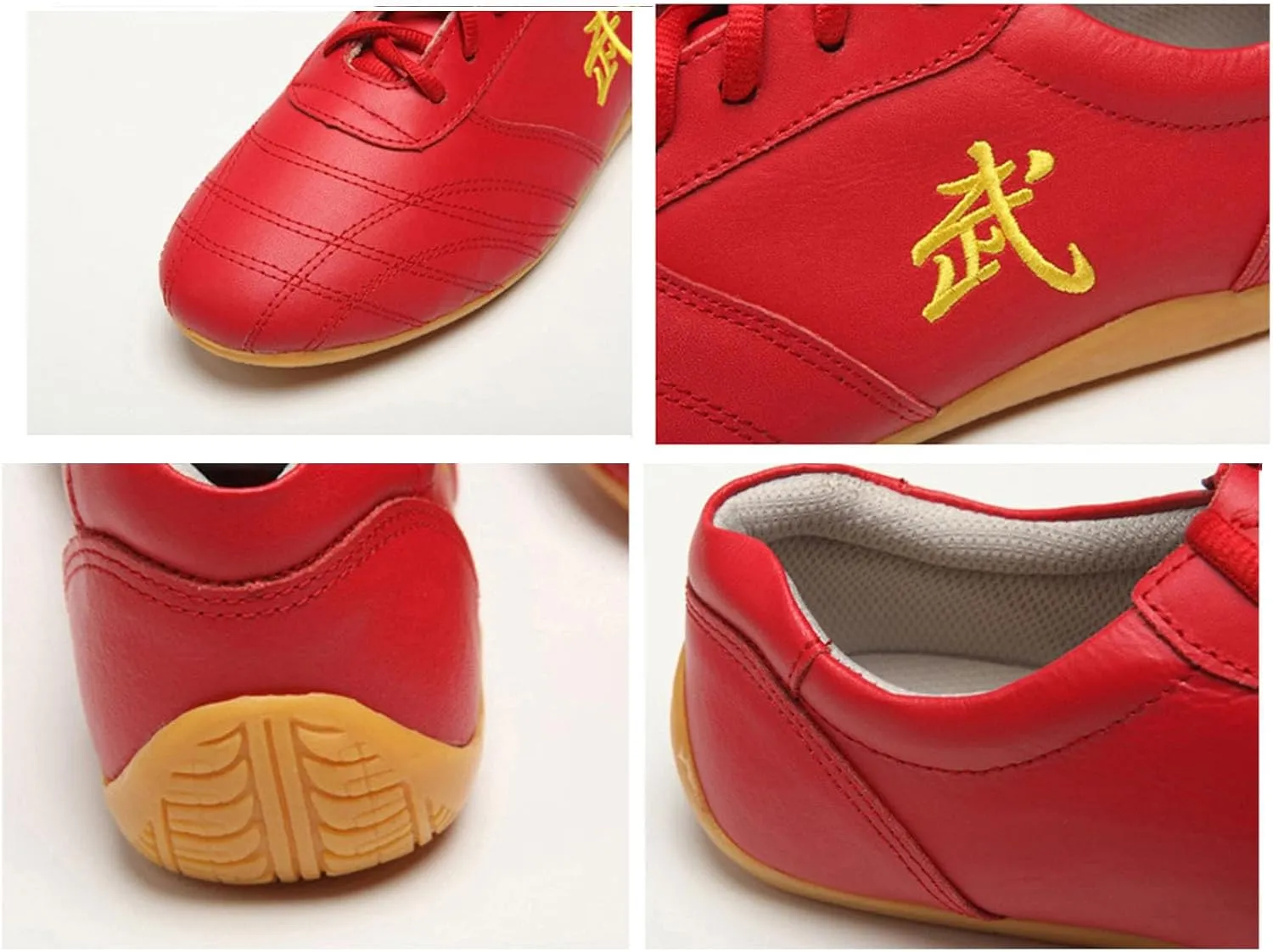 Tai Chi Kung Fu Shoes Taekwondo Trainer Shoes Leather Chinese Martial Art Shoes for Men Women Tai Chi Shoes