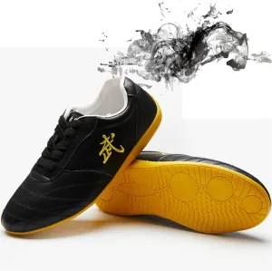 Tai Chi Kung Fu Shoes Taekwondo Trainer Shoes Leather Chinese Martial Art Shoes for Men Women Tai Chi Shoes