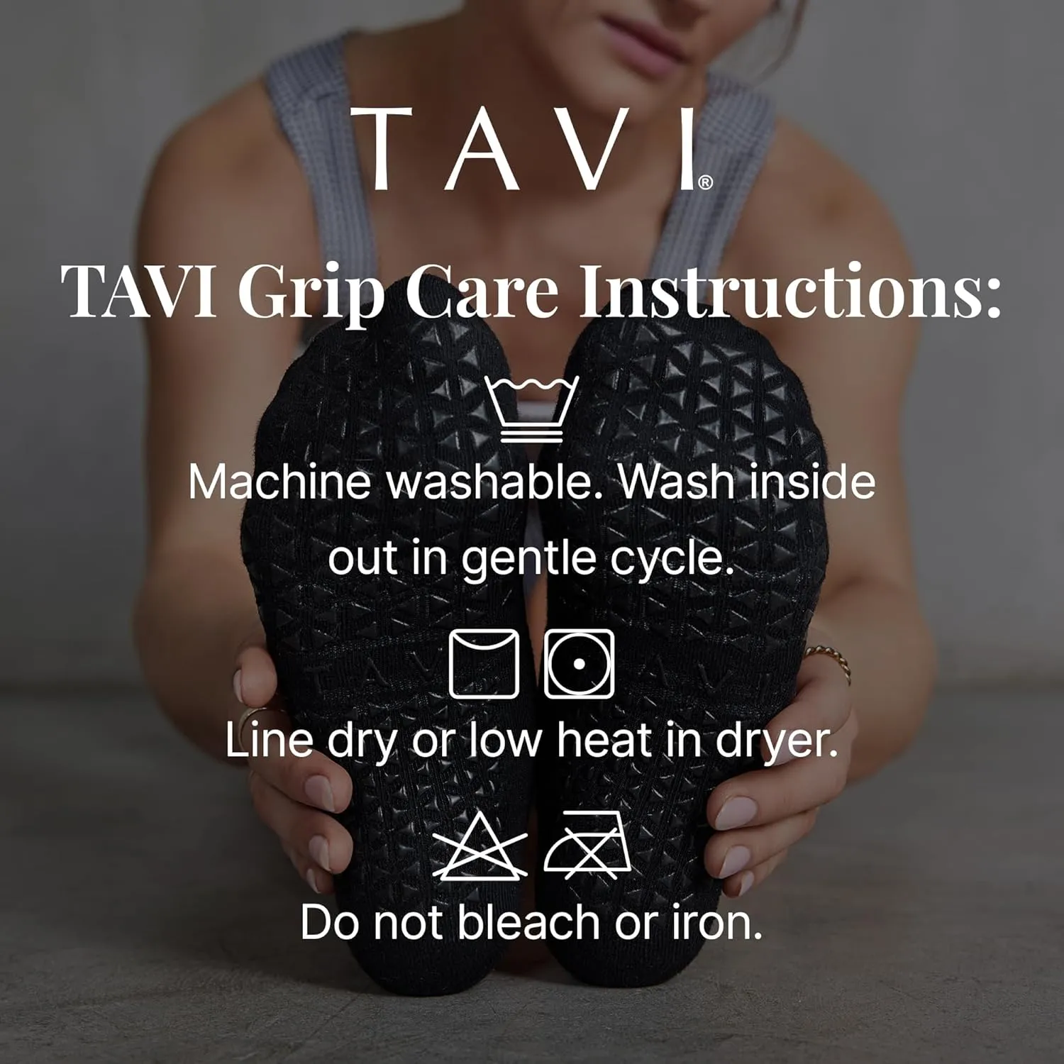 TAVI Kai Fashion Crew Grip Socks - For Slipper Barre, Pilates, and Yoga - with Grips for Women and Men