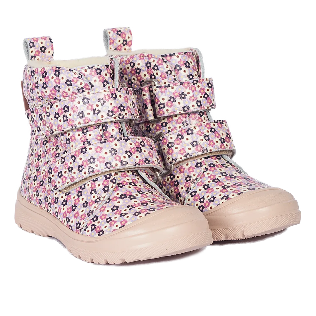 TEX-boot with floral print and wool lining