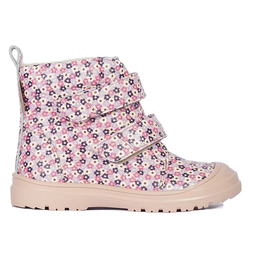 TEX-boot with floral print and wool lining